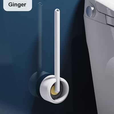Perie de toaletă rotativă din silicon TPR cu suport, uscare, uscare, unelte de uz casnic, pentru baie, perie montată pe perete fără perforații