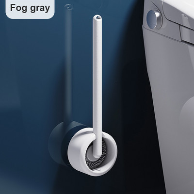 Perie de toaletă rotativă din silicon TPR cu suport, uscare, uscare, unelte de uz casnic, pentru baie, perie montată pe perete fără perforații