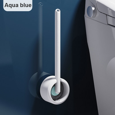 Perie de toaletă rotativă din silicon TPR cu suport, uscare, uscare, unelte de uz casnic, pentru baie, perie montată pe perete fără perforații