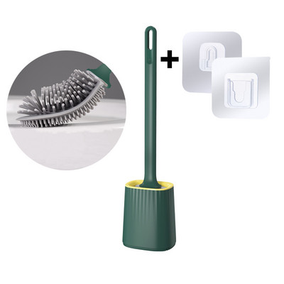 Zidne silikonske četke za WC školjke s kompletom držača Gumena četka za čišćenje WC školjke s dugom drškom Moderni kupaonski dodaci