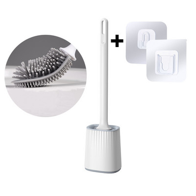 Zidne silikonske četke za WC školjke s kompletom držača Gumena četka za čišćenje WC školjke s dugom drškom Moderni kupaonski dodaci