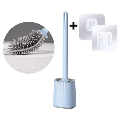 Zidne silikonske četke za WC školjke s kompletom držača Gumena četka za čišćenje WC školjke s dugom drškom Moderni kupaonski dodaci