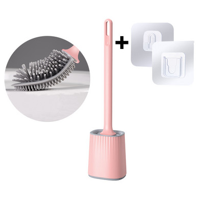 Zidne silikonske četke za WC školjke s kompletom držača Gumena četka za čišćenje WC školjke s dugom drškom Moderni kupaonski dodaci