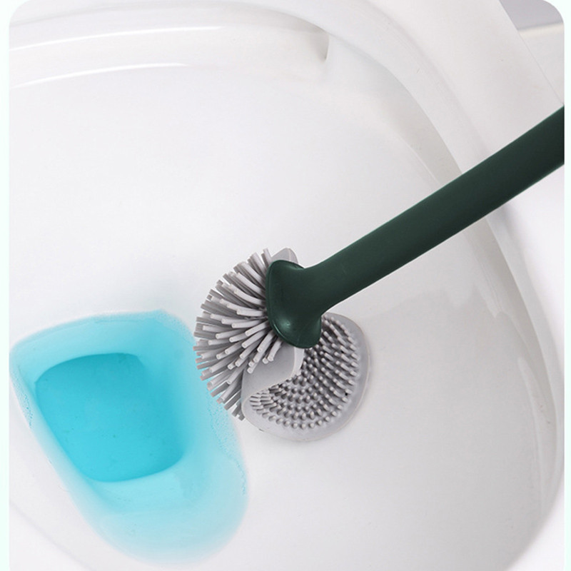 Zidne silikonske četke za WC školjke s kompletom držača Gumena četka za čišćenje WC školjke s dugom drškom Moderni kupaonski dodaci