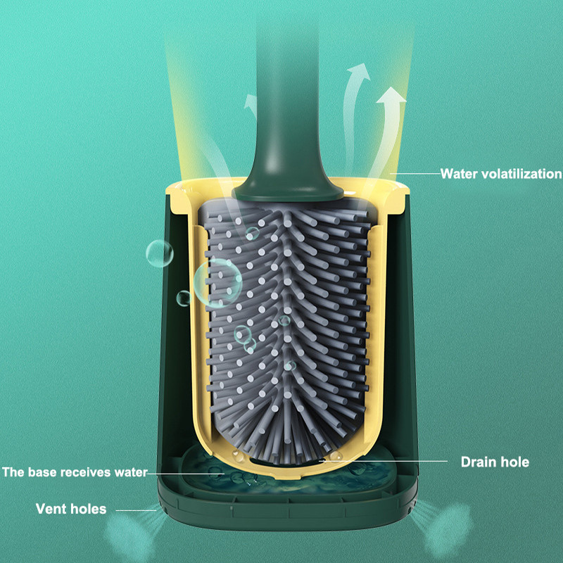 Zidne silikonske četke za WC školjke s kompletom držača Gumena četka za čišćenje WC školjke s dugom drškom Moderni kupaonski dodaci