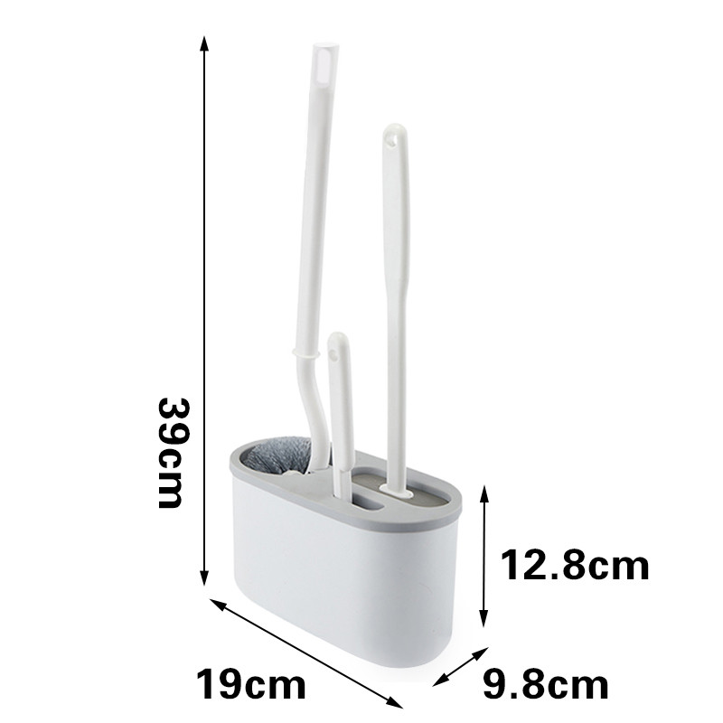 Tualeto šepetys su laikikliu rinkinys Minkštas silikoninis TPR Tualeto šepetys Pakabinamas ant sienos ilgomis rankenomis WC valymo šepetys Vonios kambario priedai