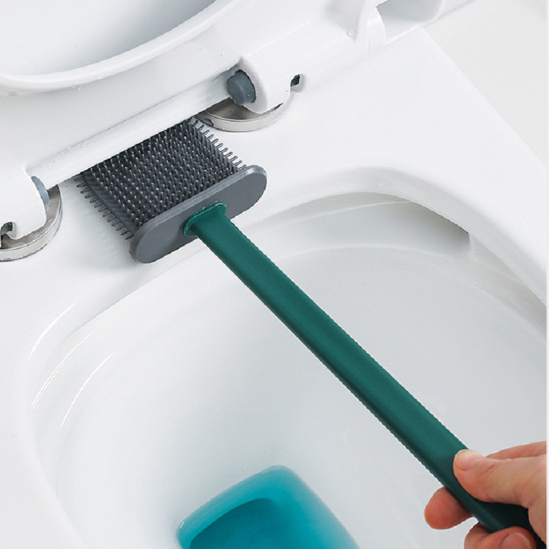 Silikonska WC četka s čekinjama Meka glava četke Duga ručka Dvoslojna baza za čišćenje WC četka Kupaonski pribor