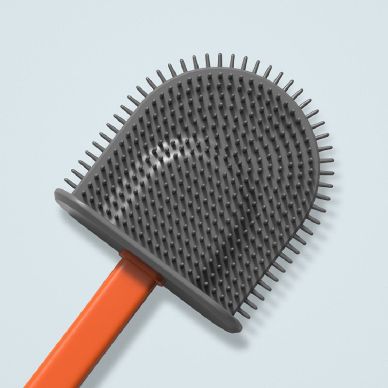 Silikonska WC četka s čekinjama Meka glava četke Duga ručka Dvoslojna baza za čišćenje WC četka Kupaonski pribor