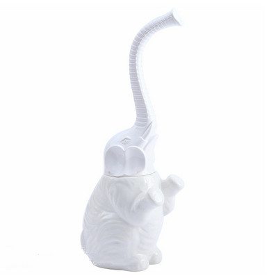 Creative tualeto šepečių ir laikiklių rinkinys Keraminis dramblys plastikinė rankena WC vonios kambarys prausyklos tualeto tualeto valymo šepetėlis baltas