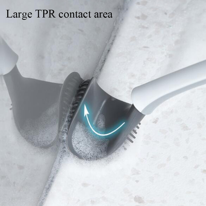 Szilikon WC kefe sarokkefe rések tisztítása Falra szerelhető TPR kefefej Fürdőszobakefék Hosszú nyelű Tartós WC-tartozékok