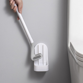 Креативна силиконова четка за тоалетна за голф Монтирана на стена четка за тоалетна с дълга дръжка с/без основа Домашни аксесоари за баня