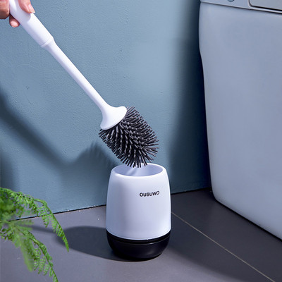 Új szilikon TPR WC-kefe fürdőszobai leeresztő tisztítóeszköz Falra szerelhető vagy padlón álló tisztítókefe fürdőszobai kiegészítők