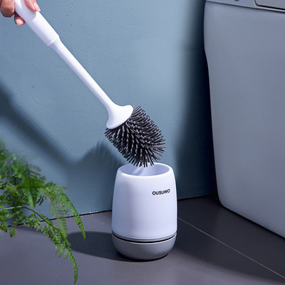 Új szilikon TPR WC-kefe fürdőszobai leeresztő tisztítóeszköz Falra szerelhető vagy padlón álló tisztítókefe fürdőszobai kiegészítők