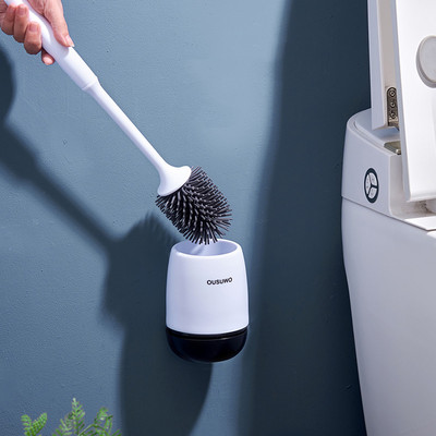 Új szilikon TPR WC-kefe fürdőszobai leeresztő tisztítóeszköz Falra szerelhető vagy padlón álló tisztítókefe fürdőszobai kiegészítők