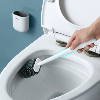 Σετ βούρτσας τουαλέτας με θήκη μακράς λαβής Flex Rubber Βούρτσα καθαρισμού αποχέτευσης σιλικόνης Αξεσουάρ μπάνιου Wc