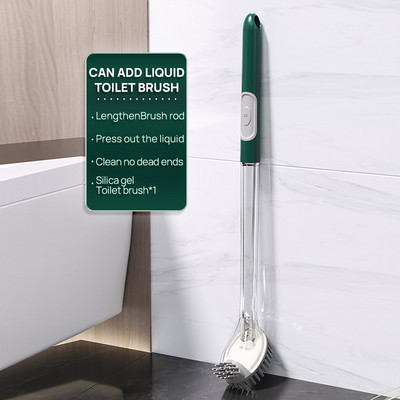 ONEUP minkštas silikoninis tualeto šepetėlis, pripildytas ploviklio Valymo šepetys be negyvos kampo Dvipusės šepetėlio galvutės vonios kambario priedai