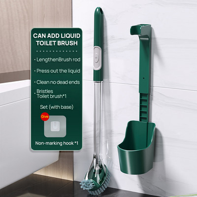 ONEUP minkštas silikoninis tualeto šepetėlis, pripildytas ploviklio Valymo šepetys be negyvos kampo Dvipusės šepetėlio galvutės vonios kambario priedai