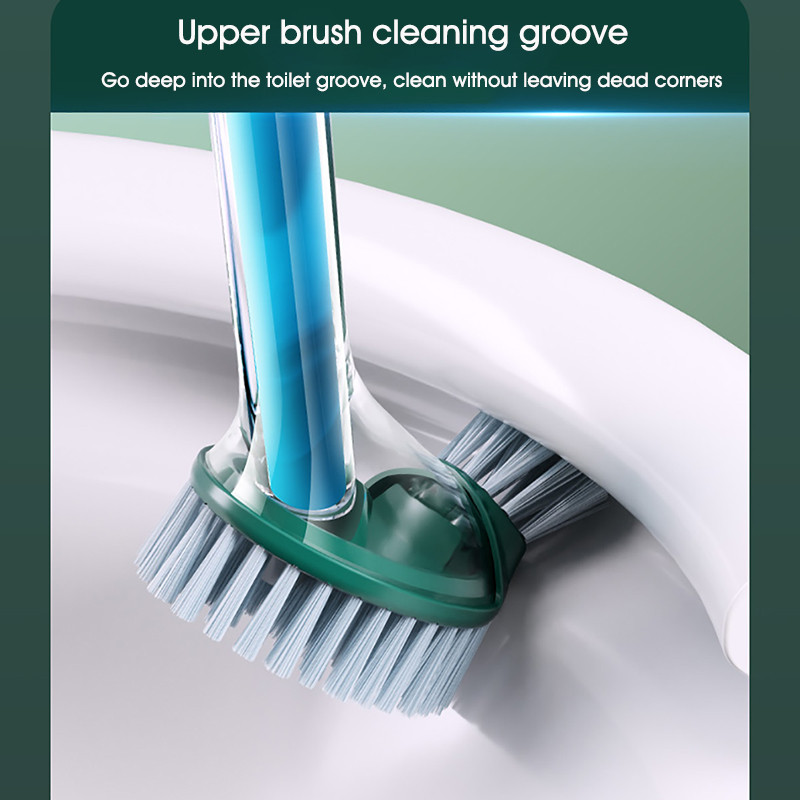 ONEUP minkštas silikoninis tualeto šepetėlis, pripildytas ploviklio Valymo šepetys be negyvos kampo Dvipusės šepetėlio galvutės vonios kambario priedai