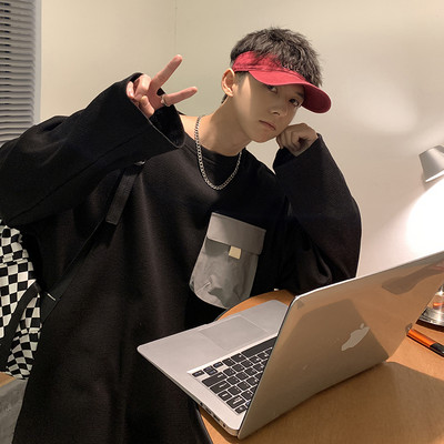 Muška bluza širokog uzorka čistog dizajna s džepom