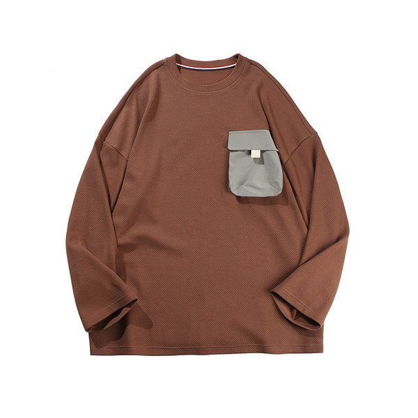 Muška bluza širokog uzorka čistog dizajna s džepom