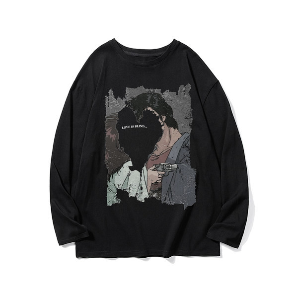 Muška bluza s aplikacijom u četiri boje i ovalnim izrezom