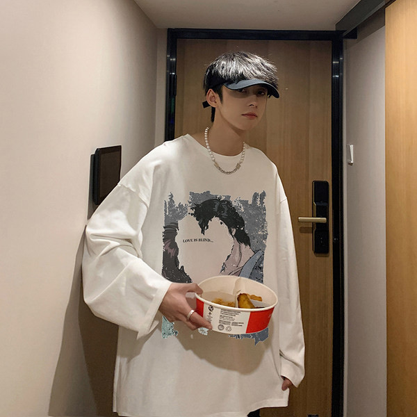 Muška bluza s aplikacijom u četiri boje i ovalnim izrezom