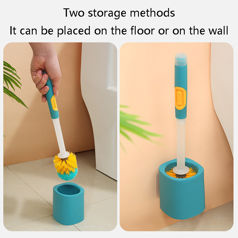 Duga ručka Dodavanje deterdženta Četka za WC školjku Brzo pražnjenje Alat za čišćenje Gumena četka za postavljanje na zid Samostojeći set kupaonskog pribora