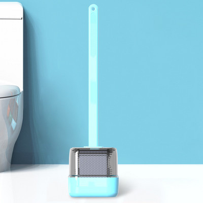 Szilikon sörtéjű WC kefe szárító tartó készlettel, holt sarkok nélküli mosó WC tisztító Brsuh fürdőszoba WC-kiegészítők eszköz