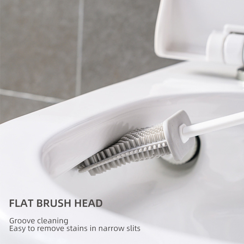 ONEUP TPR silikoninis tualeto šepetėlis, montuojamas ant sienos, valymo priemonės „No Dead Corner“ minkšto kailio valymo šepetys namų vonios kambario priedų rinkinys