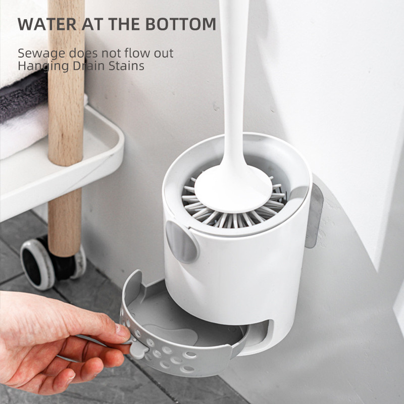 ONEUP TPR silikoninis tualeto šepetėlis, montuojamas ant sienos, valymo priemonės „No Dead Corner“ minkšto kailio valymo šepetys namų vonios kambario priedų rinkinys