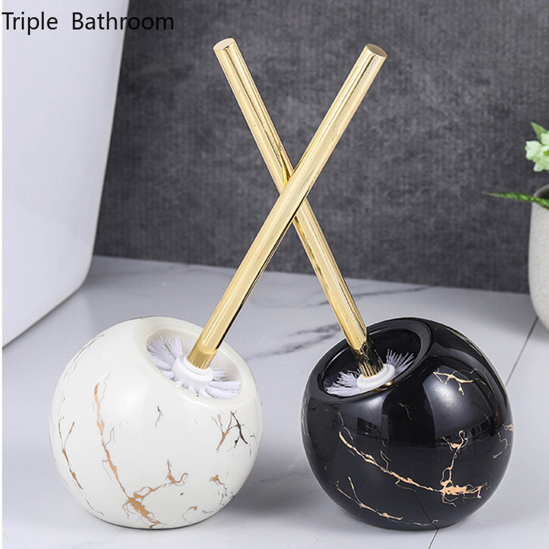 Nordic Ceramics Tualeto šepetys Apvalios formos Pastatomas ant grindų su minkštu kailiu pagrindu greitai nusausinantys valymo šepečiai Vonios kambario priedai