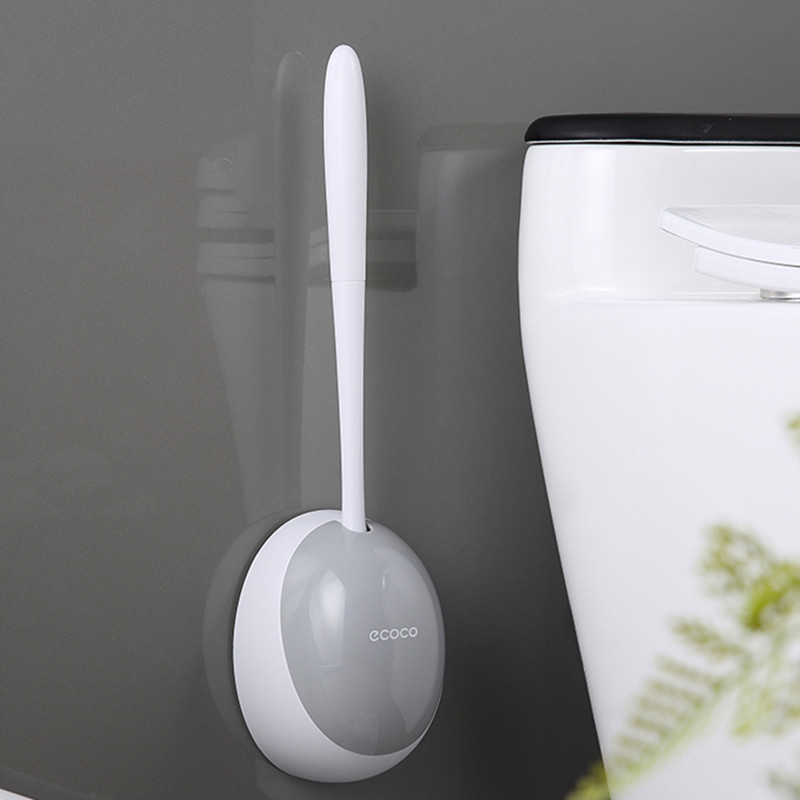 Cap de perie TPR Perie de toaletă Fără colțuri moarte Set de perii de toaletă ghemuite pentru spălare pe raft de uz casnic pentru baie, silicon