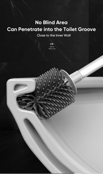 Четка за тоалетна Силиконова монтирана на стена комплект четка за тоалетна Аксесоари Инструменти за почистване с дренаж Аксесоари за четка за домашна баня Joybos