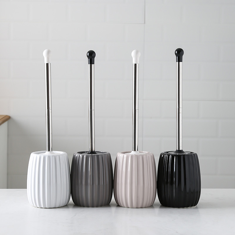 Keraminio pagrindo tualeto šepečių rinkinys Vonios kambario priedai Praktinis švarus įrankis Valymo šepetys Nerūdijančio plieno ilgos rankenos tualeto šepetys