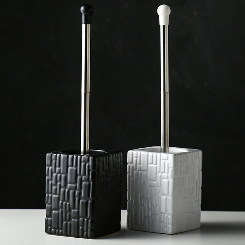 Keraminio pagrindo tualeto šepečių rinkinys Vonios kambario priedai Praktinis švarus įrankis Valymo šepetys Nerūdijančio plieno ilgos rankenos tualeto šepetys