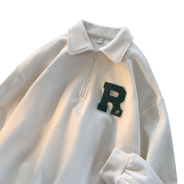 Férfi blúz gallérral és cipzárral