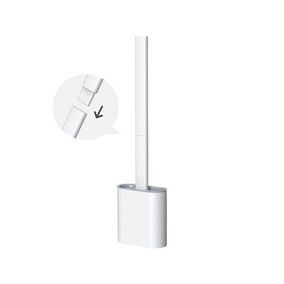 Minkštas TPR silikoninės galvutės tualeto šepetys su laikikliu Juodas prie sienos tvirtinamas nuimama rankena Vonios kambario valiklis Patvarus WC priedai