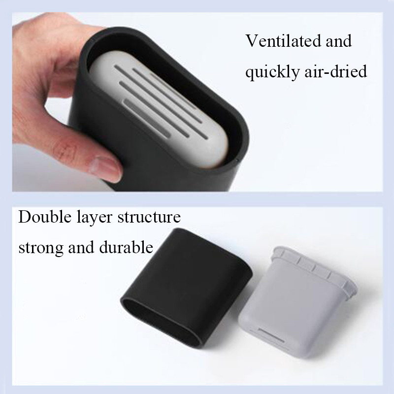 Minkštas TPR silikoninės galvutės tualeto šepetys su laikikliu Juodas prie sienos tvirtinamas nuimama rankena Vonios kambario valiklis Patvarus WC priedai