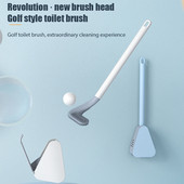 Golfo silikoniniai tualeto šepečiai su laikikliu rinkiniu ilgomis rankenomis tualeto valymo šepetys Juodas modernūs higieniški vonios kambario priedai