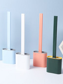 Tualeto šepetys, atsparus vandeniui su silikono pagrindu, plokščia galvutė, lankstus minkštų šerių šepetys su greito džiūvimo laikiklio rinkiniu