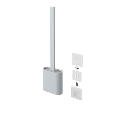 Tualeto šepetys, atsparus vandeniui su silikono pagrindu, plokščia galvutė, lankstus minkštų šerių šepetys su greito džiūvimo laikiklio rinkiniu