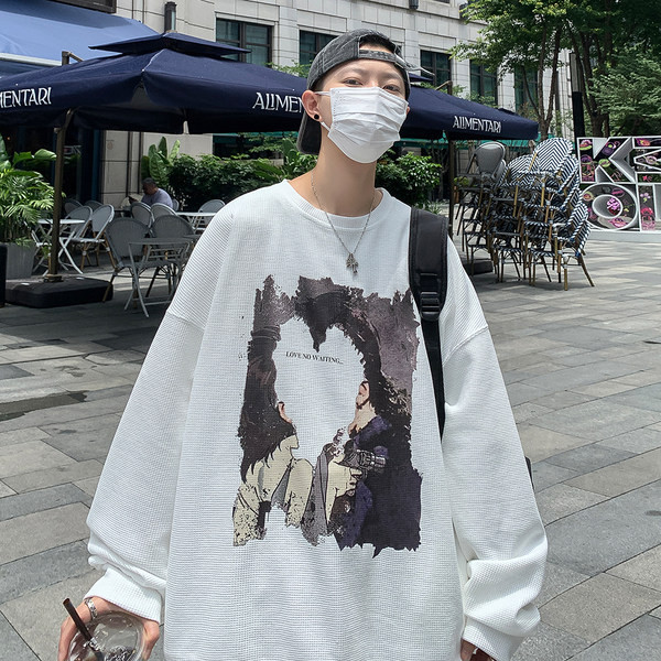 Bluză bărbătească cu guler oval