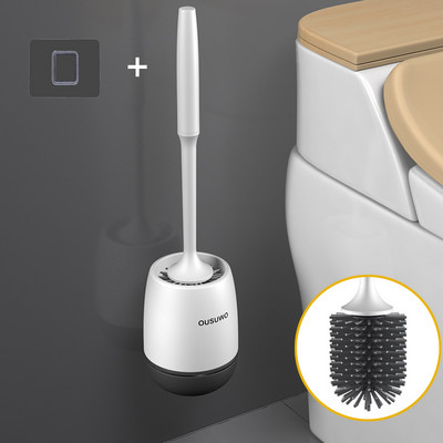 Fleksibilna WC četka sa setom držača Gumena silikonska četka za čišćenje s dugom drškom Montirana na zid nepropusna WC kupaonski pribor