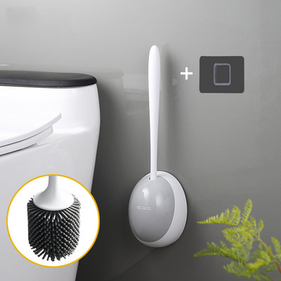 Fleksibilna WC četka sa setom držača Gumena silikonska četka za čišćenje s dugom drškom Montirana na zid nepropusna WC kupaonski pribor