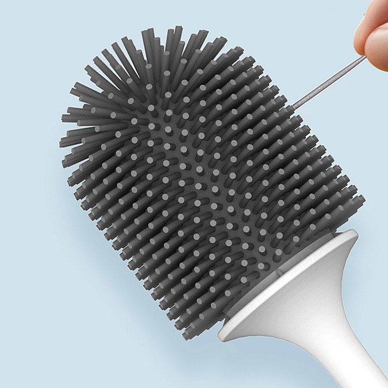 Fleksibilna WC četka sa setom držača Gumena silikonska četka za čišćenje s dugom drškom Montirana na zid nepropusna WC kupaonski pribor