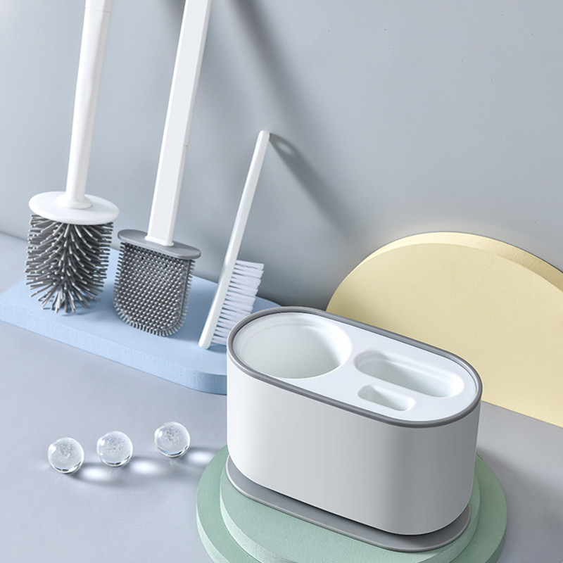 ONEUP 3 viename silikoninis tualeto šepetys prie sienos tvirtinamas ilgų kotų šepetys buitinis valymas be aklavietės artefaktų vonios reikmenų