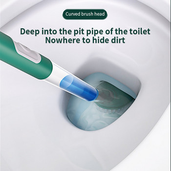 Силиконова четка за тоалетна Стенна четка за почистване с почистваща тръба Без мъртъв ъгъл Инструмент за почистване на тоалетна Аксесоар за баня