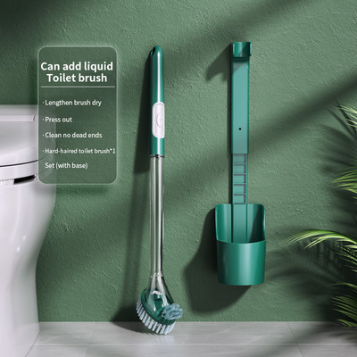 Silikoninis tualeto šepetys Prie sienos montuojamas valymo šepetys su valymo vamzdeliu be mirusio kampo tualeto valymo įrankis vonios kambario priedas
