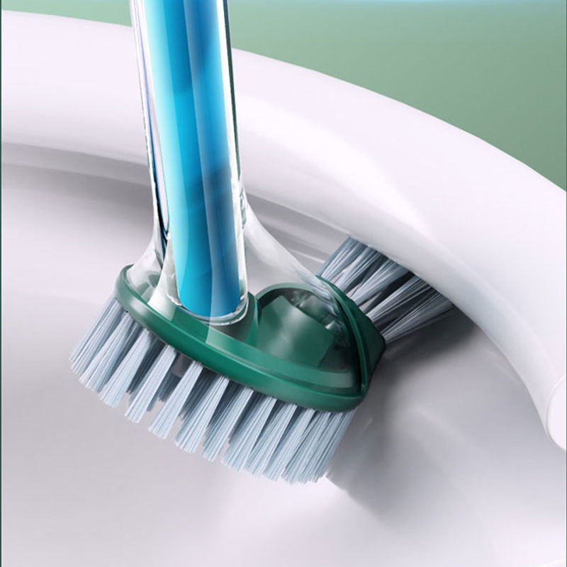 Silikoninis tualeto šepetys Prie sienos montuojamas valymo šepetys su valymo vamzdeliu be mirusio kampo tualeto valymo įrankis vonios kambario priedas