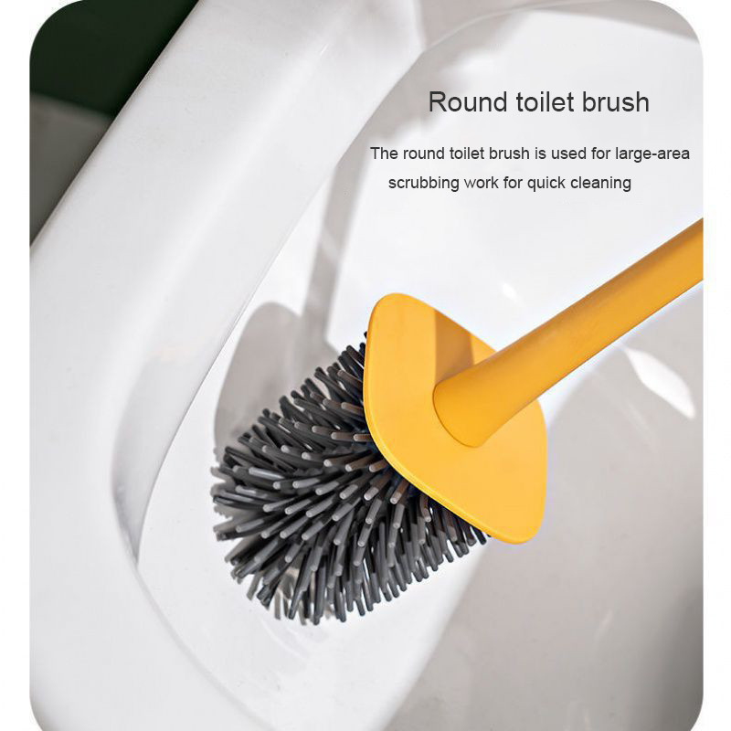 2 u 1 silikonska WC četka sa setom držača s dugom ručkom bez mrtvog kuta WC čista četka Alat za čišćenje na zidu za kupaonicu